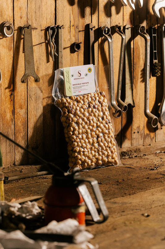 Nocciola Piemonte IGP delle Langhe Tostate su banco da lavoro
